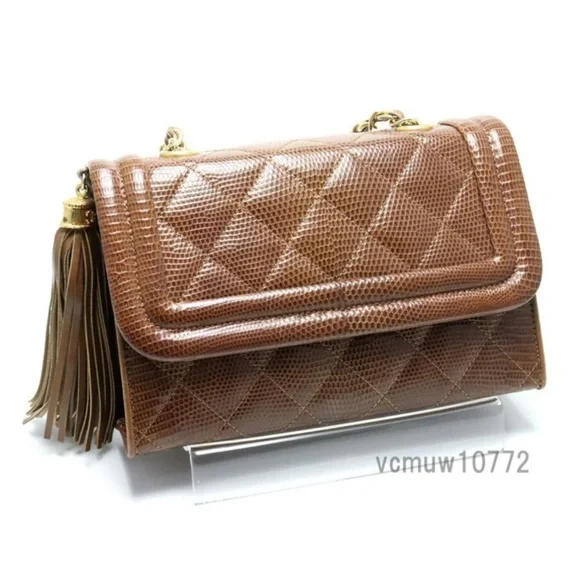 Authentic Rare  Chanel lizard chain shoulder bag - Picture 4 of 11